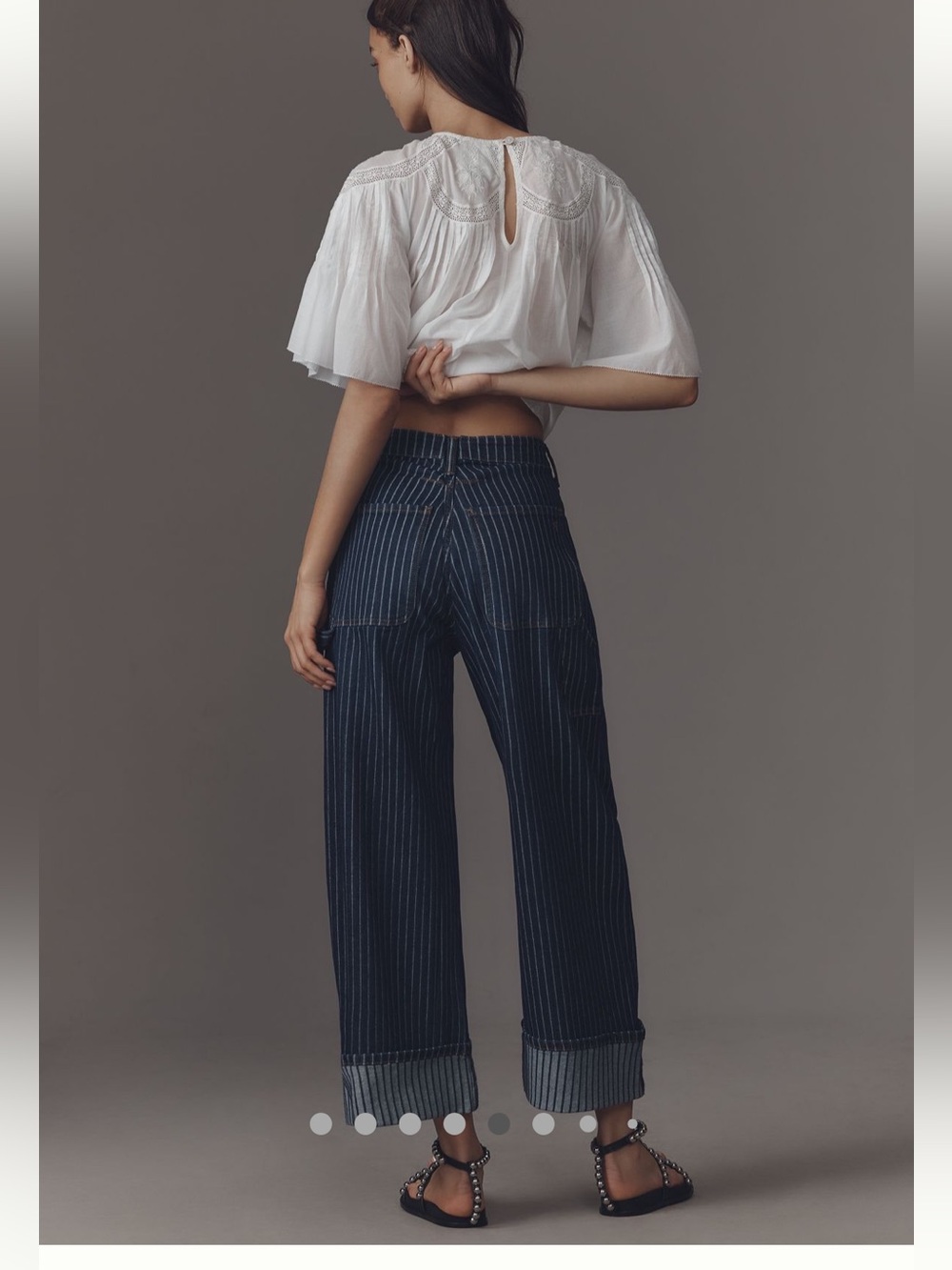 Kayden High Rise Railroad Stripe Carpenter Barrel Jeans by Pilcro Size 31P - Picture 7 of 7